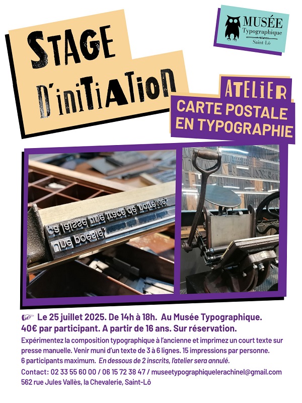 Saint-Lô : Stage d'initiation à la typographie