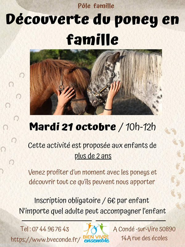Saint-Lô : Atelier découverte du poney en famille