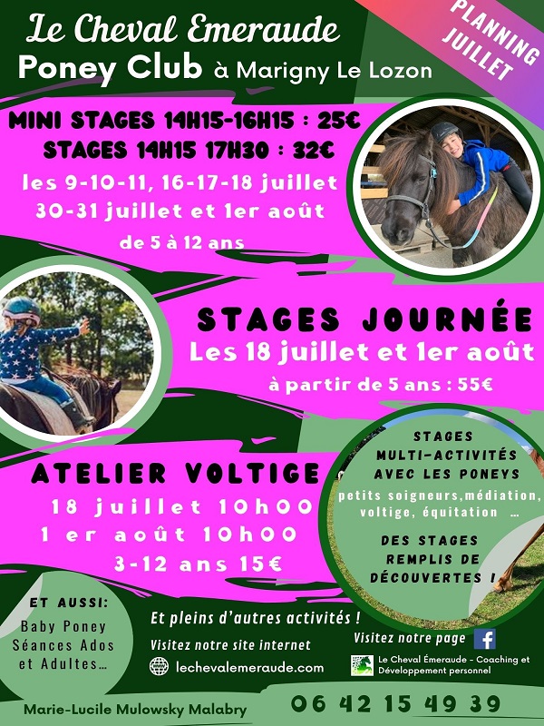 Saint-Lô : Stages été > Le Cheval Emeraude