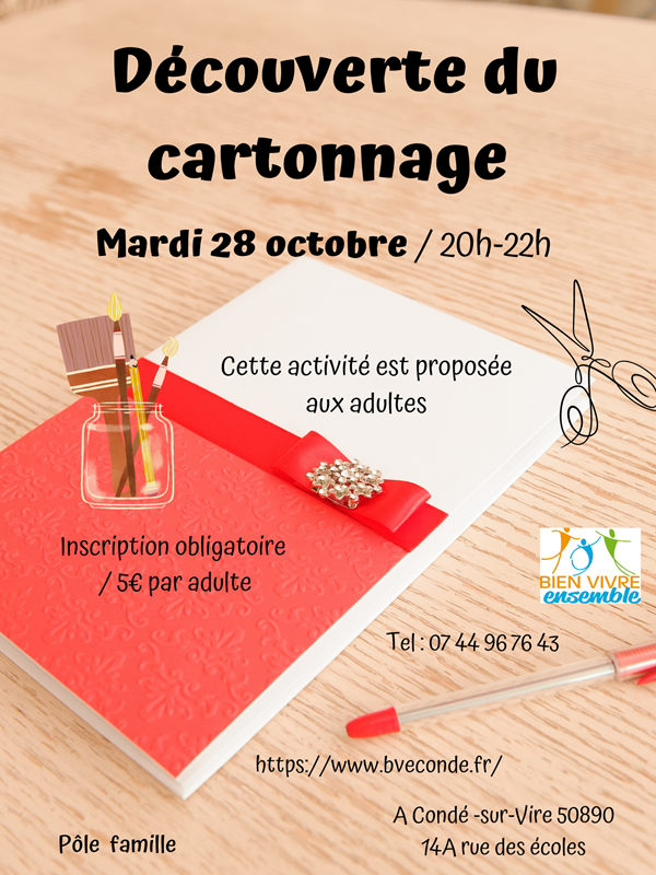 Saint-Lô : Atelier découverte du cartonnage 