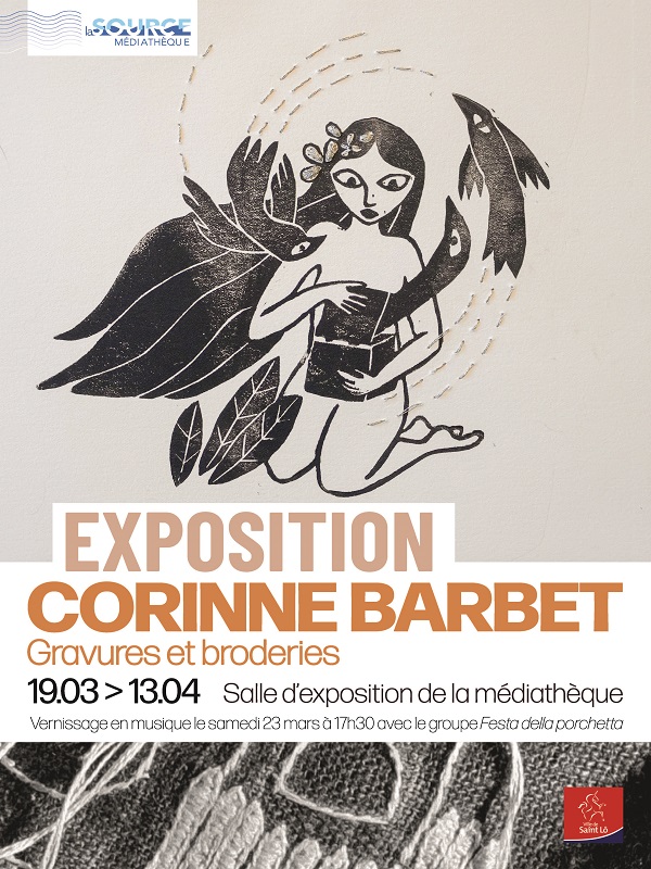 Exposition des gravures et broderies de Corinne Barbet