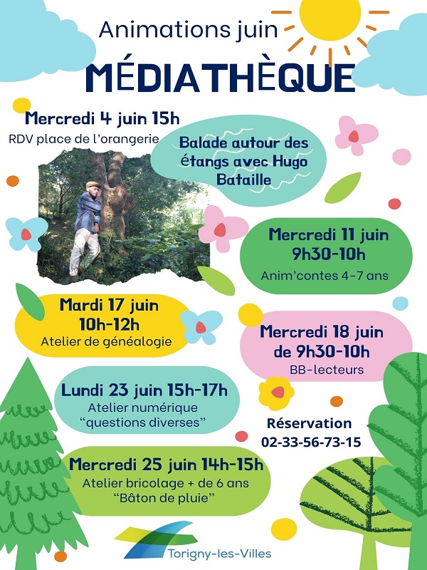 Animations juin > Médiathèque Torigny-Les-Villes