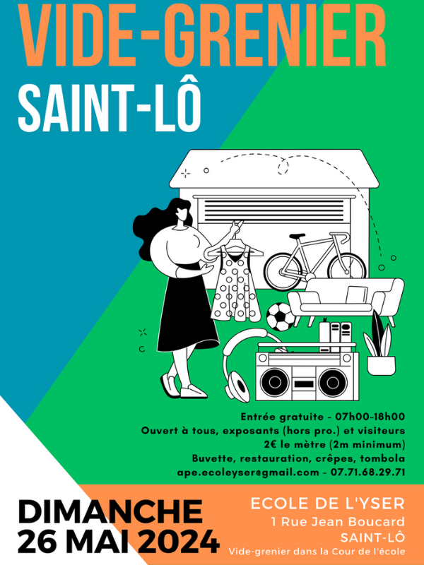 Saint-Lô : Vide-grenier de Saint-Lô (Ecole de l'Yser)