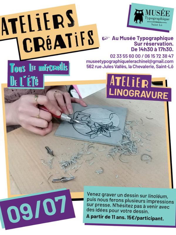 Saint-Lô : Atelier linogravure