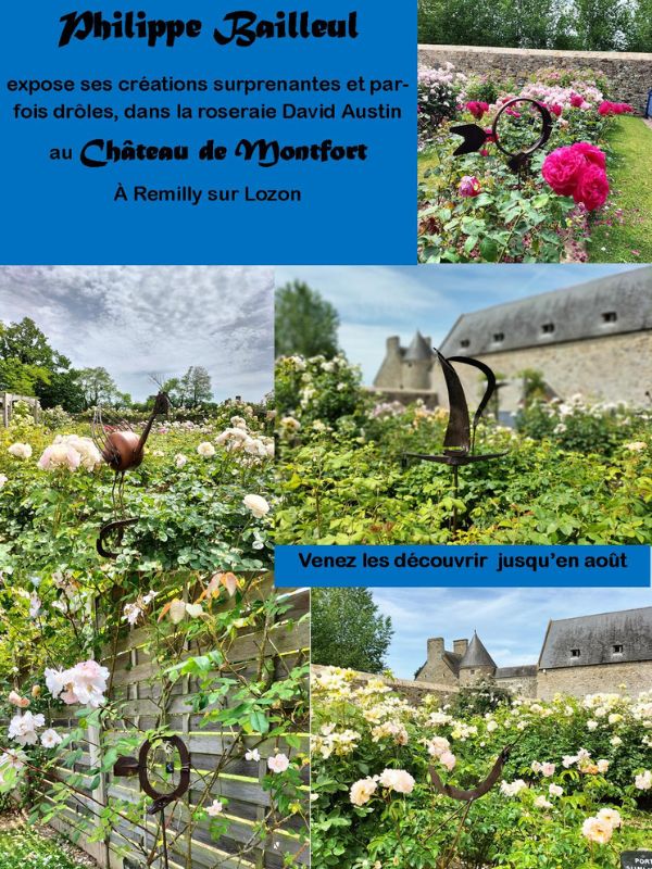 Saint-L&ocirc; : Ambiance et Atelier expose dans la roseraie David Austin