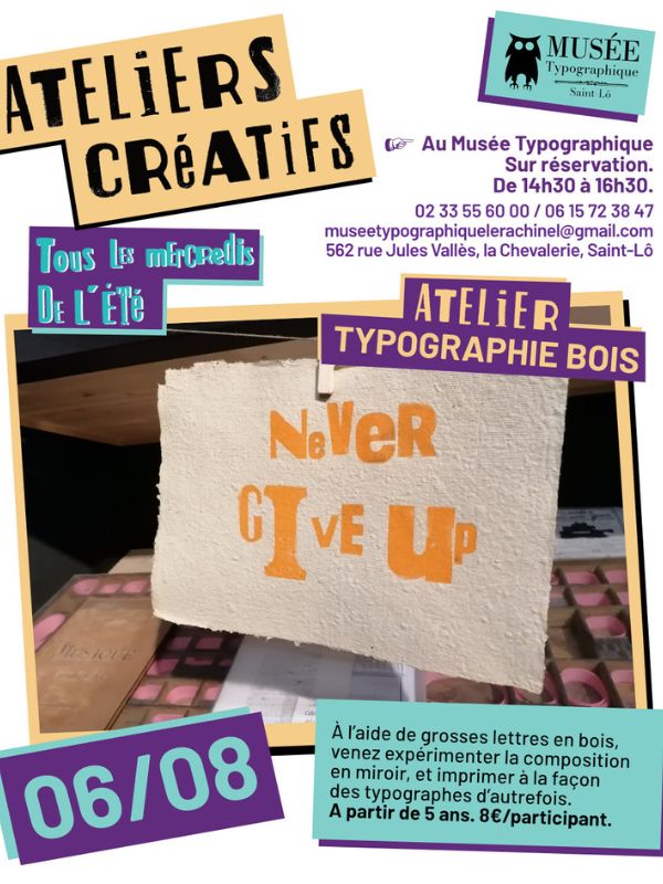 Saint-Lô : Atelier typographie bois