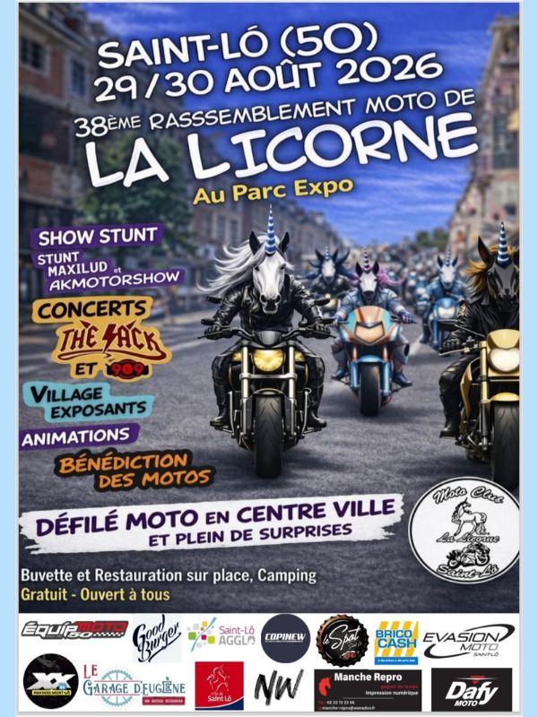 Saint-L&ocirc; : 38e rassemblement moto de la Licorne
