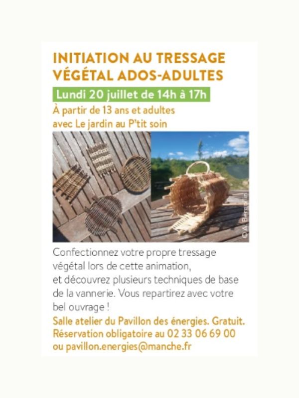 Saint-L&ocirc; : Initiation au tressage végétal ados-adultes