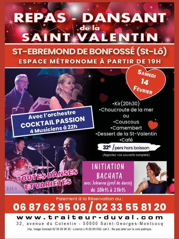 Saint-L&ocirc; : Repas-dansant de la Saint-Valentin