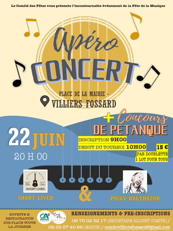 Saint-Lô : Concours de pétanque & Apéro-Concert 